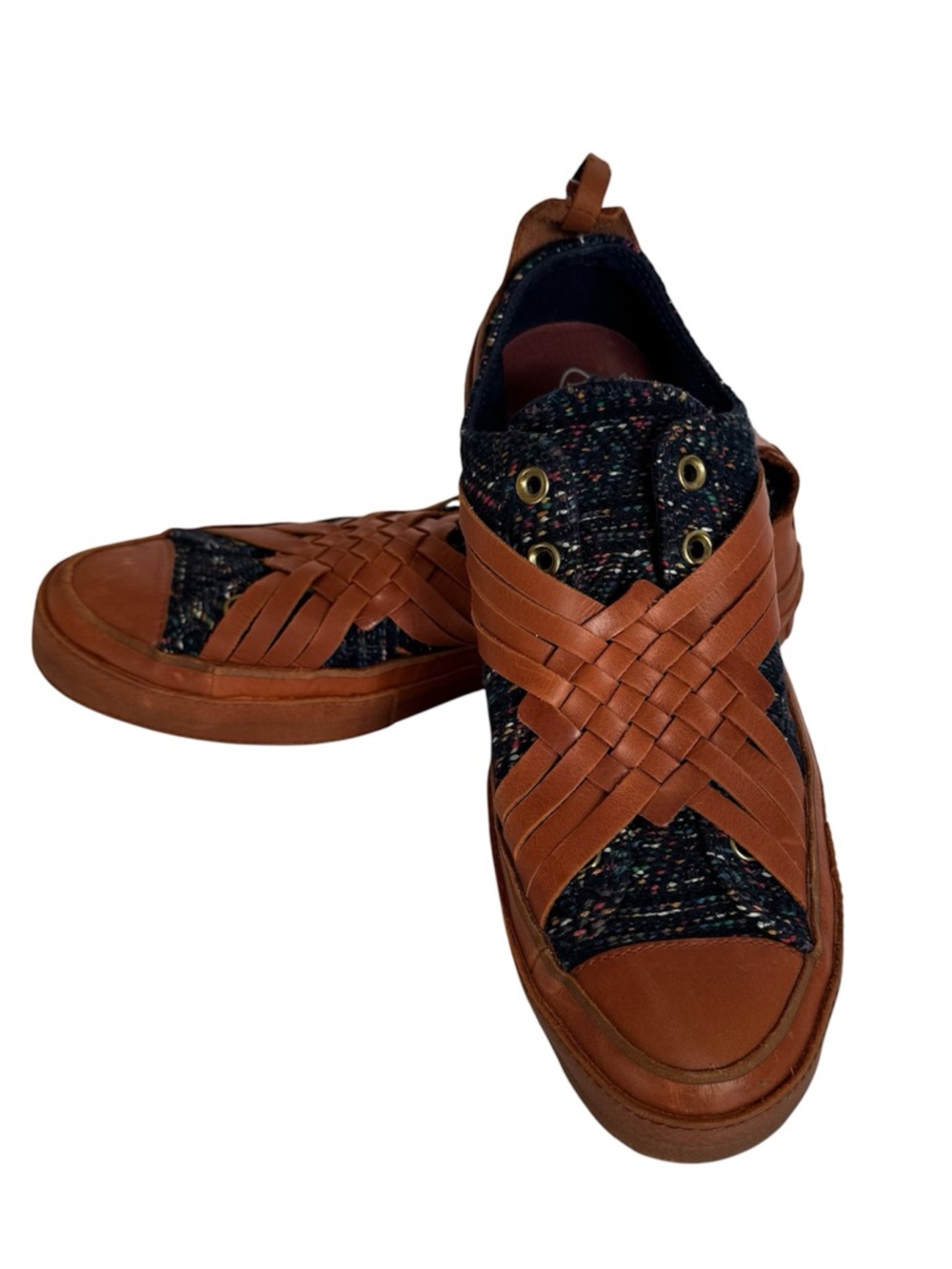 Missoni x Converse Chuck Taylor All Star Slip On Leather And Multicolor Knit Sz